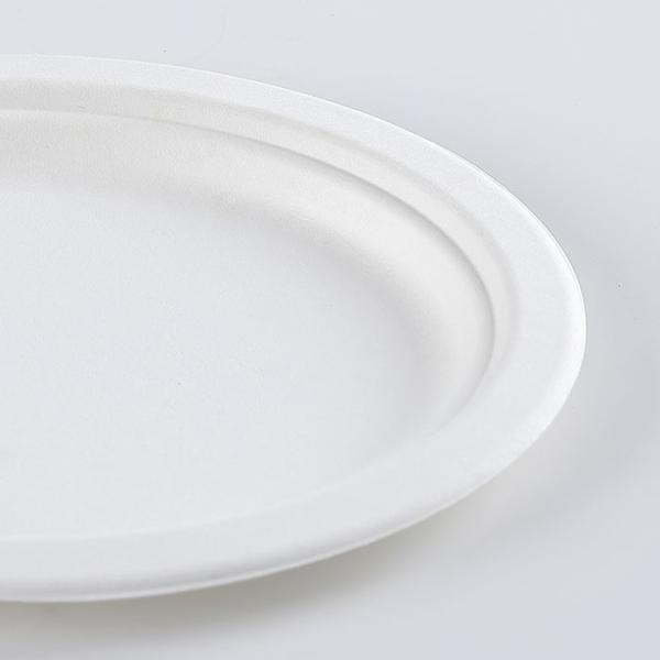 Biodegradable Sugarcane Pulp Party Dinnerware Plate Sugarcane Bagasse Paper Plate Round Disposable Plate dishes