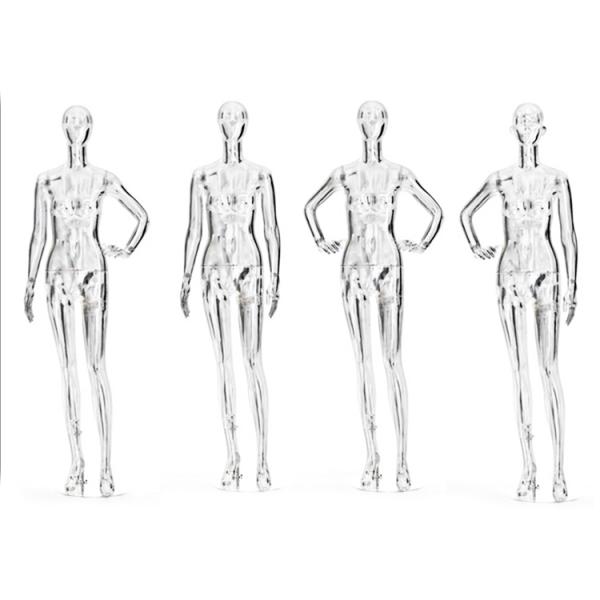 High Quality Male Manikin Transparent Mannequins female display Full Body Clear Mannequin