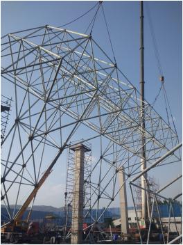 Prefab Steel Space Frame Price Arch Coal Storage Shed Building