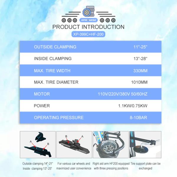 Advanced Car Tire Changer Moveable Clamps 8 - 10 Bar With Helper