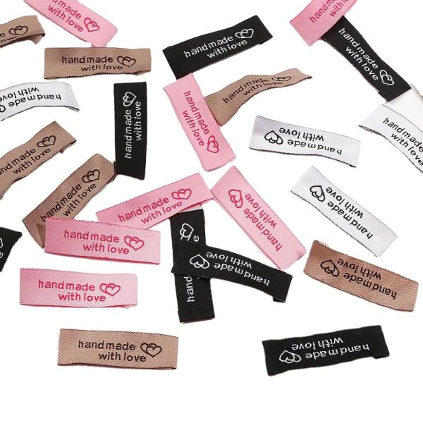 Custom Garment Tags And Labels , Folded Clothing Woven Labels