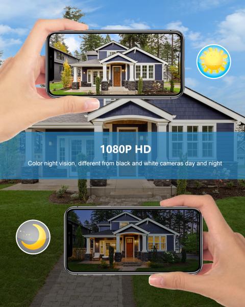 Glomarket New PTZ Bullet Camera Solar Battery Tuya Smart PIR Motion WiFi Wireless 2MP 1080P HD CCTV Security IP Camera