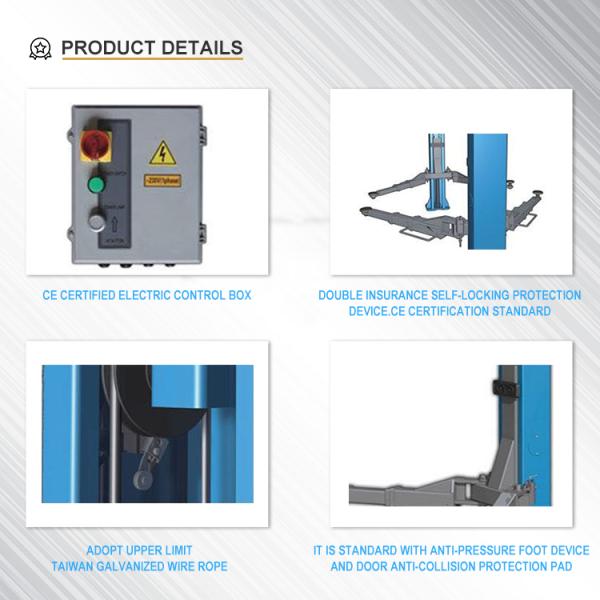 CE Approved Two Post Lift Equipment  Manual Control For Home Garage