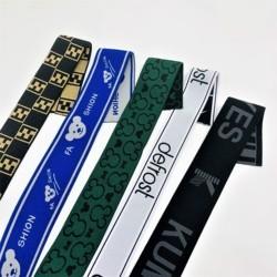 High Quality Custom Logo Polyester Spandex Tape Underwear Jacquard Sports Fitness Elastic Webbing Tape For garment accessories