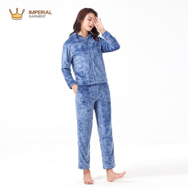 Women Plus Size Women 100_polyester Luxury Fleece Sleepwere Winter girls sleepwear pajamas