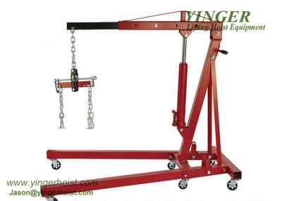 Manual Hydraulic Foldable Shop Crane , Lifting Arm Crane Compact Storage 2ton shop crane engin hoist mobile crane