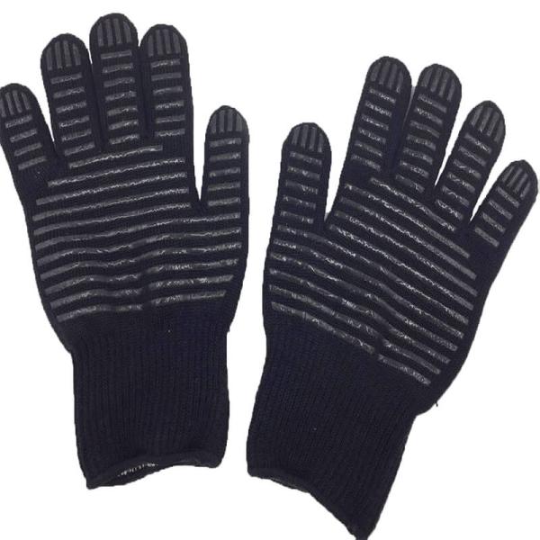 Kevlar Outer Cotton Inner Heat Resistant Gloves BBQ Oven Gloves with Silicone Grip HRKC-02
