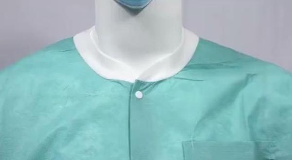 Cheap Disposable dental non-woven lab gown hospital long sleeve short coat for doctor and nurse