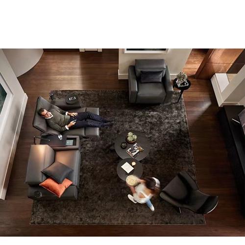 New Italian Minimalist Leather Coffee Table Sofa Combination Electric Smart Home Theater Audio-Visual Room Sofa