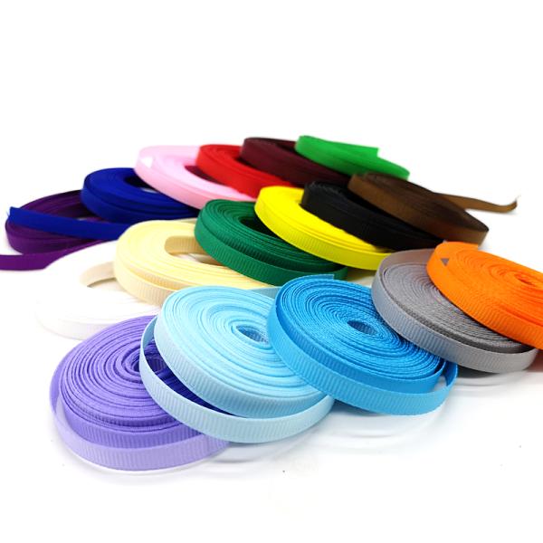 China Factory 196 Colors 3-100 MM Width Stocked Polyester Solid Color Grosgrain Ribbon 50mm