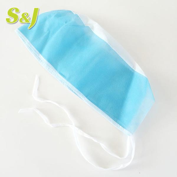 S&J Disposable Surgical Surgeon Cap Nonwoven Soft PP Material Fit Type Includes Adjustable Ties and Elastic Band for Secure Fit