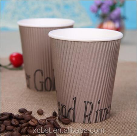 9oz 260ml Kraft Triple Insulated Ripple Wall Paper Cup For Hot Drink