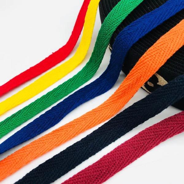 Eco-friendly cotton tapes 50M/Roll Cotton Tape Ribbons Herringbone Cotton Webbings For garment accessories