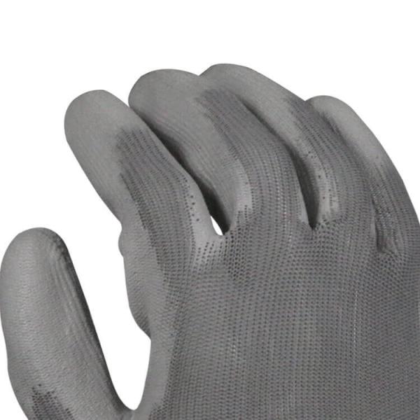 13Gauge Polyester Liner Polyurethane/PU Coated Work Gloves (Grey-Grey) PU-02