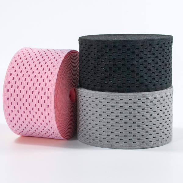 Latex woven breathable elastic webbing band with holes for sports wrist strap knee strap