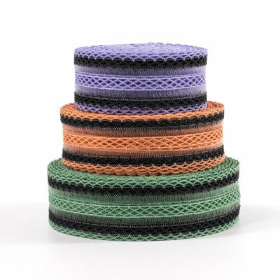 Mesh elastic band breathable wide webbing hollow out multi-color swimsuit elastic band for underwear