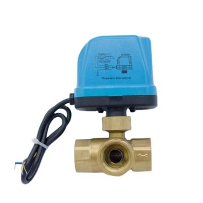 Electric 3 Way Motorized Ball Valve Flow Control Npt With Actuator