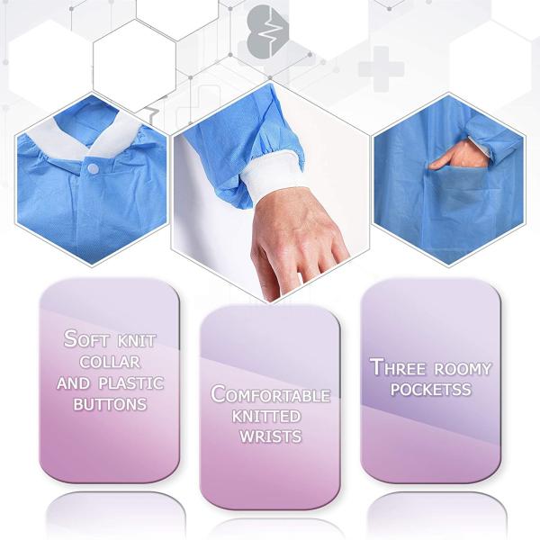 Stretchable Disposable Doctor Coat SMS Spunlace PP Disposable Medical Uniforms