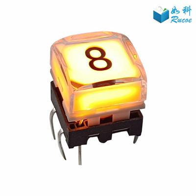 12*12mm illuminated LED color broadcast style button