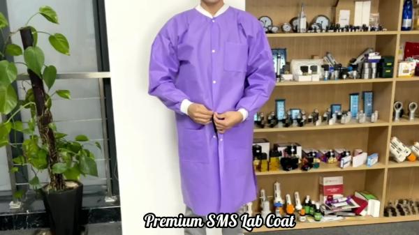 S&J Disposable isolation/lab/patient gown/coat pp/pp+pe/sms