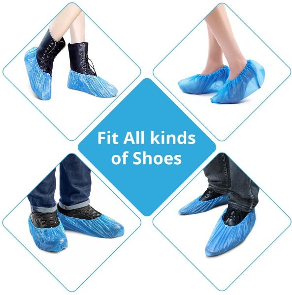 Factory Direct Wholesale CPE Shoe Cover Blue Hospital Shoe Covers 40x17cm
