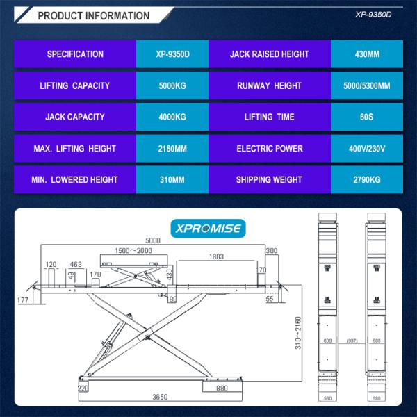 Full Rise Alignment Scissor Lift EN 1493:2010 Automotive Hydraulic Car Lift