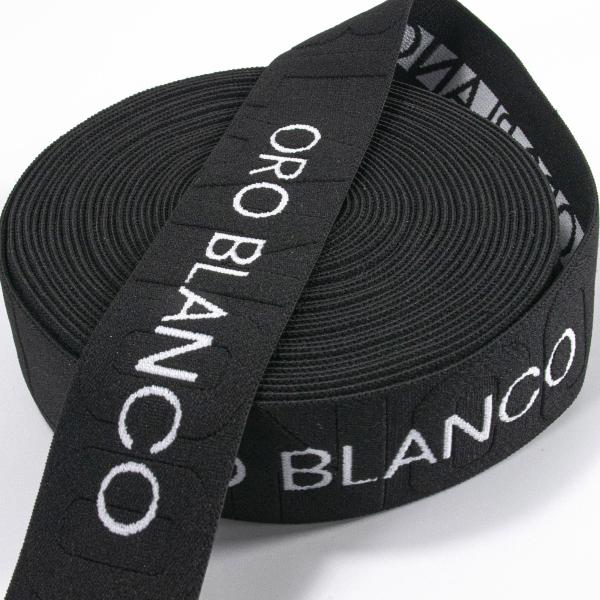 Hot sale woven knitted jacquard wide elastic waist webbing band 40mm nylon custom embossed elastic strap for underwear