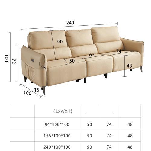 New Modern Minimalist Functional Sofa Living Room Three-Person High-Foot Matching Sofa Combination Furniture