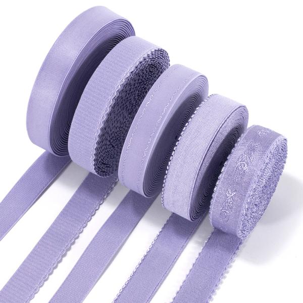 Webbing nylon elastic plush trim stretch sewing jacquard floral embroidery pattern underwear bra shoulder strap