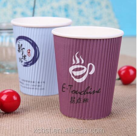 7oz 200ml Disposable Costa Coffee Ripple Wall Paper Cup High Quality