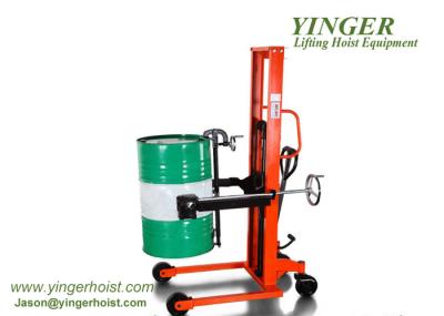 Portable Mini Manual Forklift Stacker , Manual Hydraulic Stacker Oil Drum Rotator Type high lift pallet truck