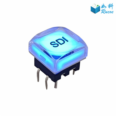 Concave Transparent Crystal illuminated Control Panel Button