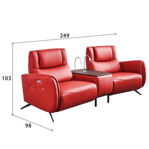 Leather Art Function Sofa Multifunctional Coffee Table Reading Light Italian Minimalist Cinema Sofa