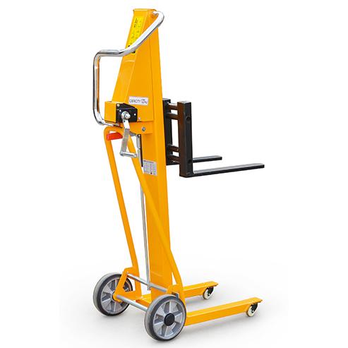 manual plate stacker hand winch forklift platform lift tables forklift