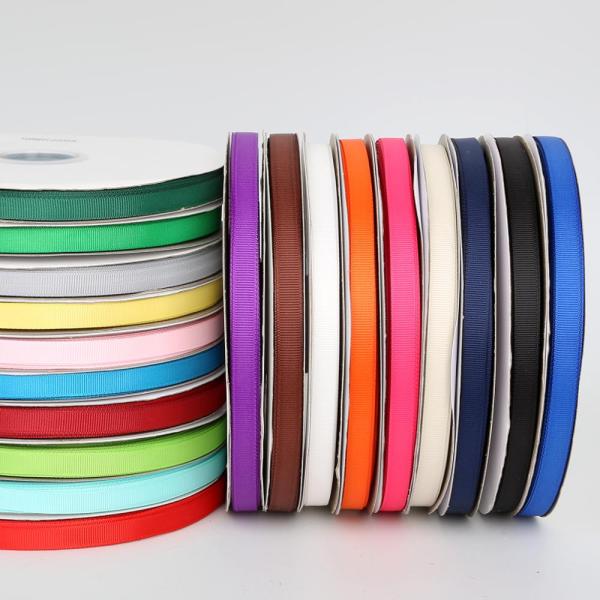 China Factory 196 Colors 3-100 MM Width Stocked Polyester Solid Color Grosgrain Ribbon 50mm