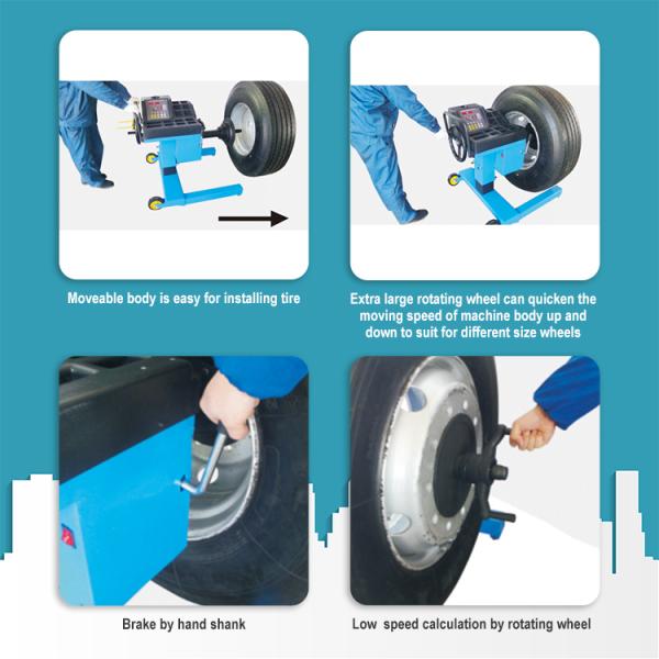 Moveable Truck Manual Wheel Balancer 1200mm 1000mm Tire Diameter
