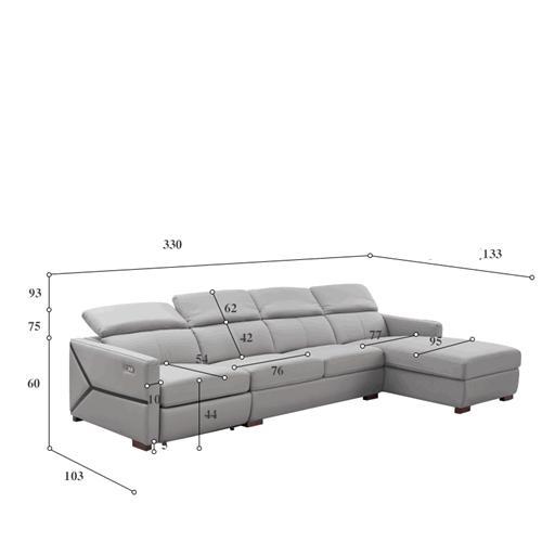 Modern Minimalist Leather Sofa Living Room L-Shaped Chaise Longue Corner Cowhide Functional Sofa