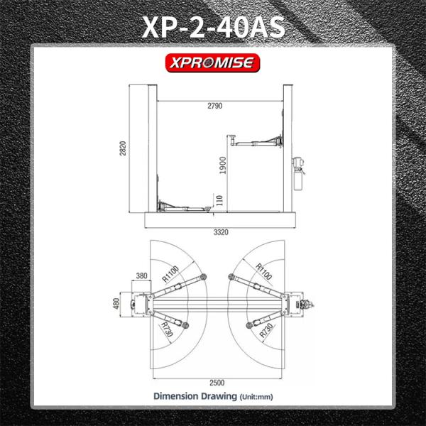 Mechanical 2 Post Vehicle Lift Hydraulic Car Stacker Manual Release CE Approved