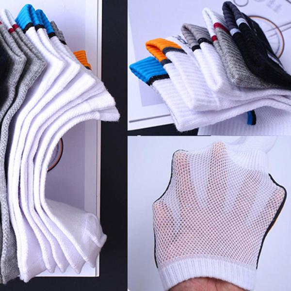 Factory Hot Sale Men Mesh Breathable Casual Socks Summer Cotton Sports Absorb Sweat Ankle Socks