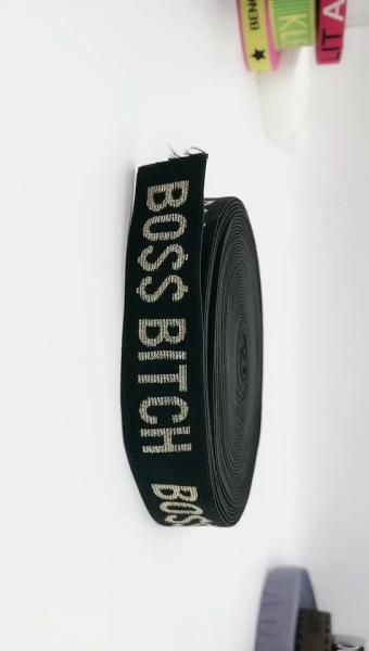 Custom Printed Brand Fashion Label Nylon Woven Knitted Jacquard Ribbon Soft Elastic Band For Underwear Boxer Shorts
