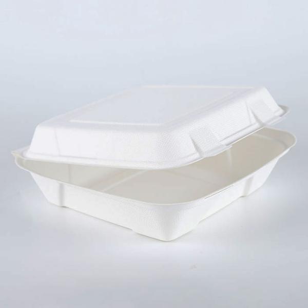 disposable biodegradable catering hotel clam shell paper meal lunch box