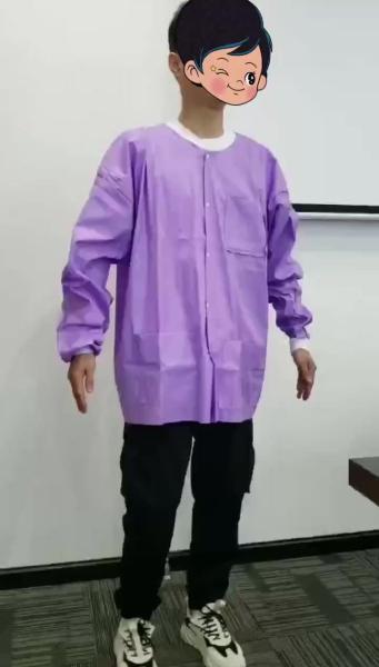 S&J Disposable nonwoven pp CPE isolation gown patient gown visitor gown lab jacket