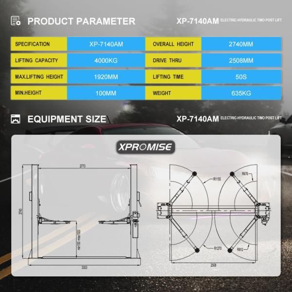 CE Approved Two Post Lift Equipment  Manual Control For Home Garage