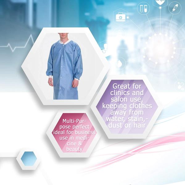 Stretchable Disposable Doctor Coat SMS Spunlace PP Disposable Medical Uniforms