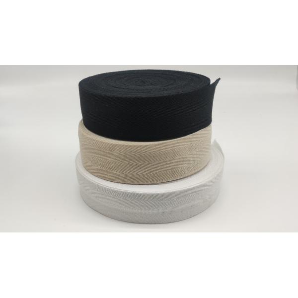 Custom width herringbone pattern thin cotton binding tape waistband elastic woven webbing trim