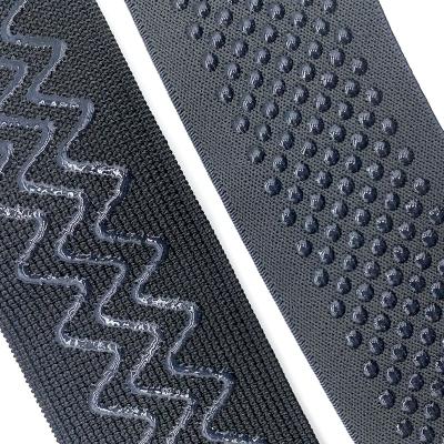 custom non-slip wide elastic waistband printed silicone dots gripper elastic band for cycling jersey sportswear