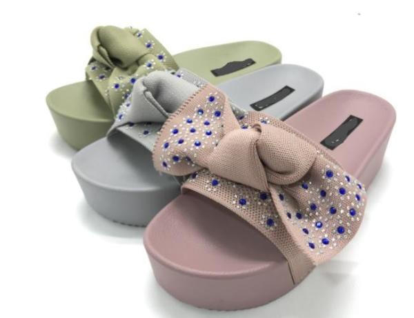 Butterfly Decoration Womens Outdoor Slippers High Heels Fashion