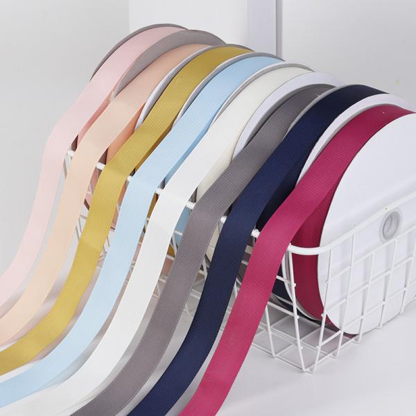 China Factory 196 Colors 3-100 MM Width Stocked Polyester Solid Color Grosgrain Ribbon 50mm