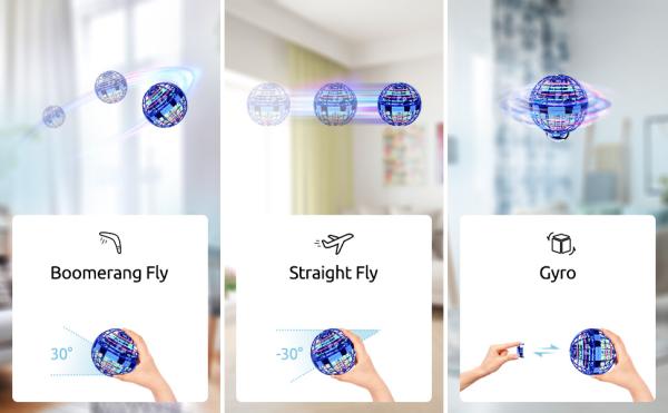 RGB Mini Drone, Spinner 360° Rotating Levitation UFO Flying Ball Toys-Christmas Gifts