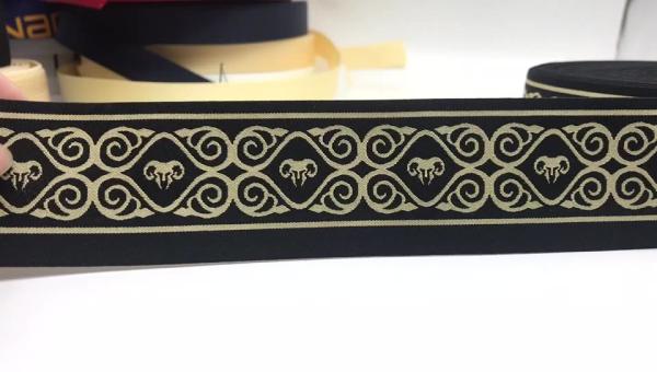Custom private label band underwear elastic custom logo nylon jacquard ribbon waistband jacquard tape for garment